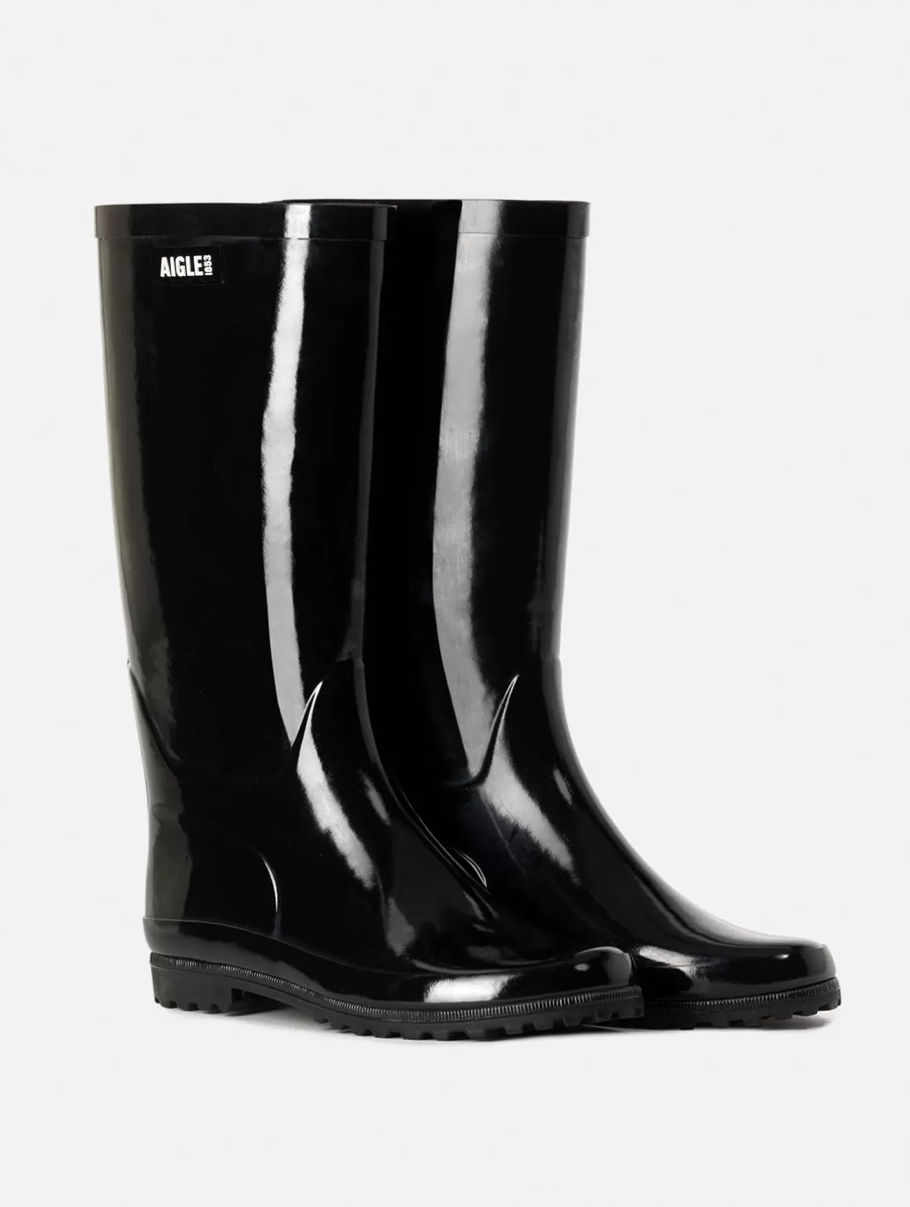 Hot Aigle Botte De Pluie Vernie. Noir