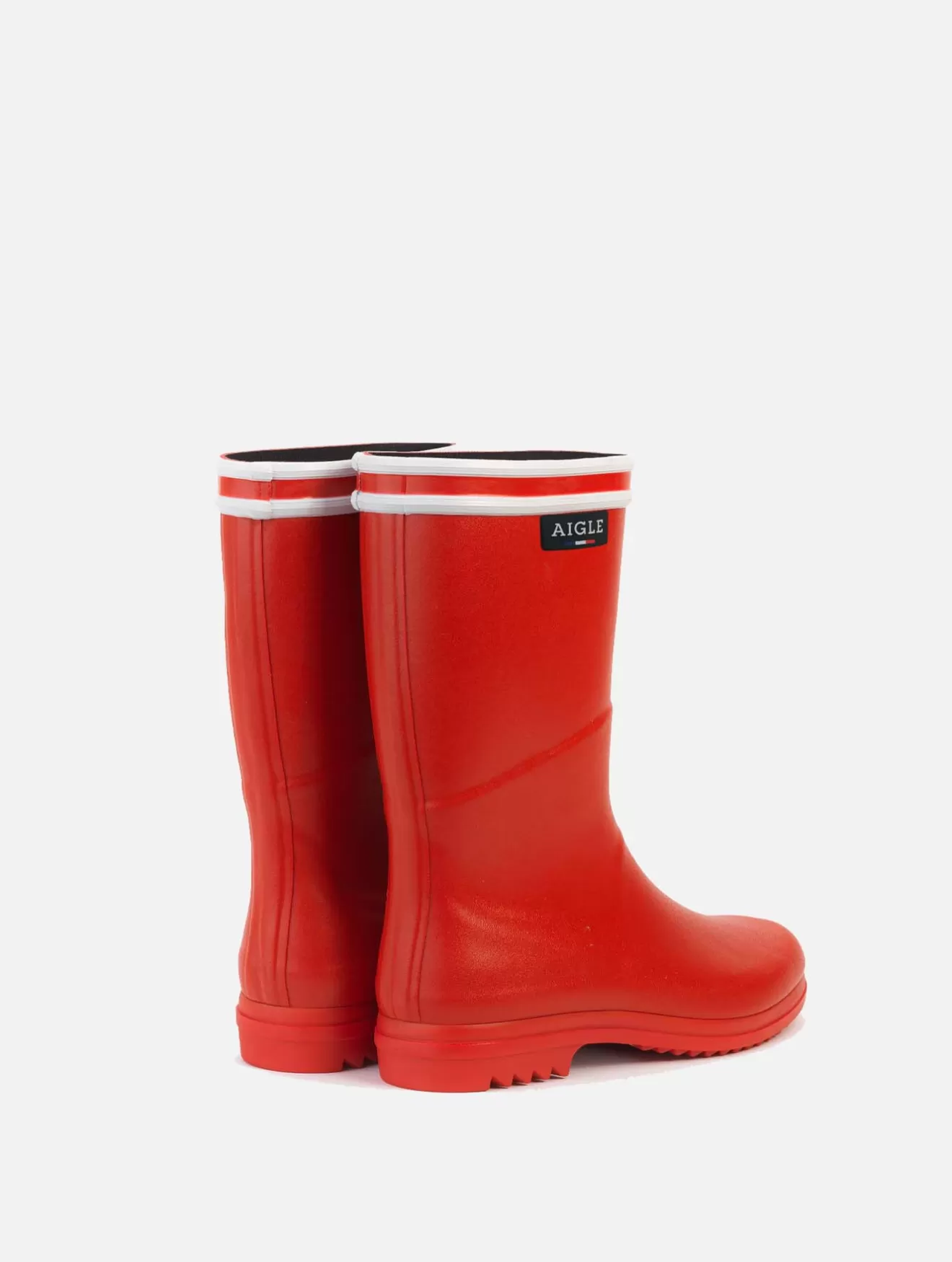 Hot Aigle Bottes De Pluie A Semelle Crantee Made In France Rouge