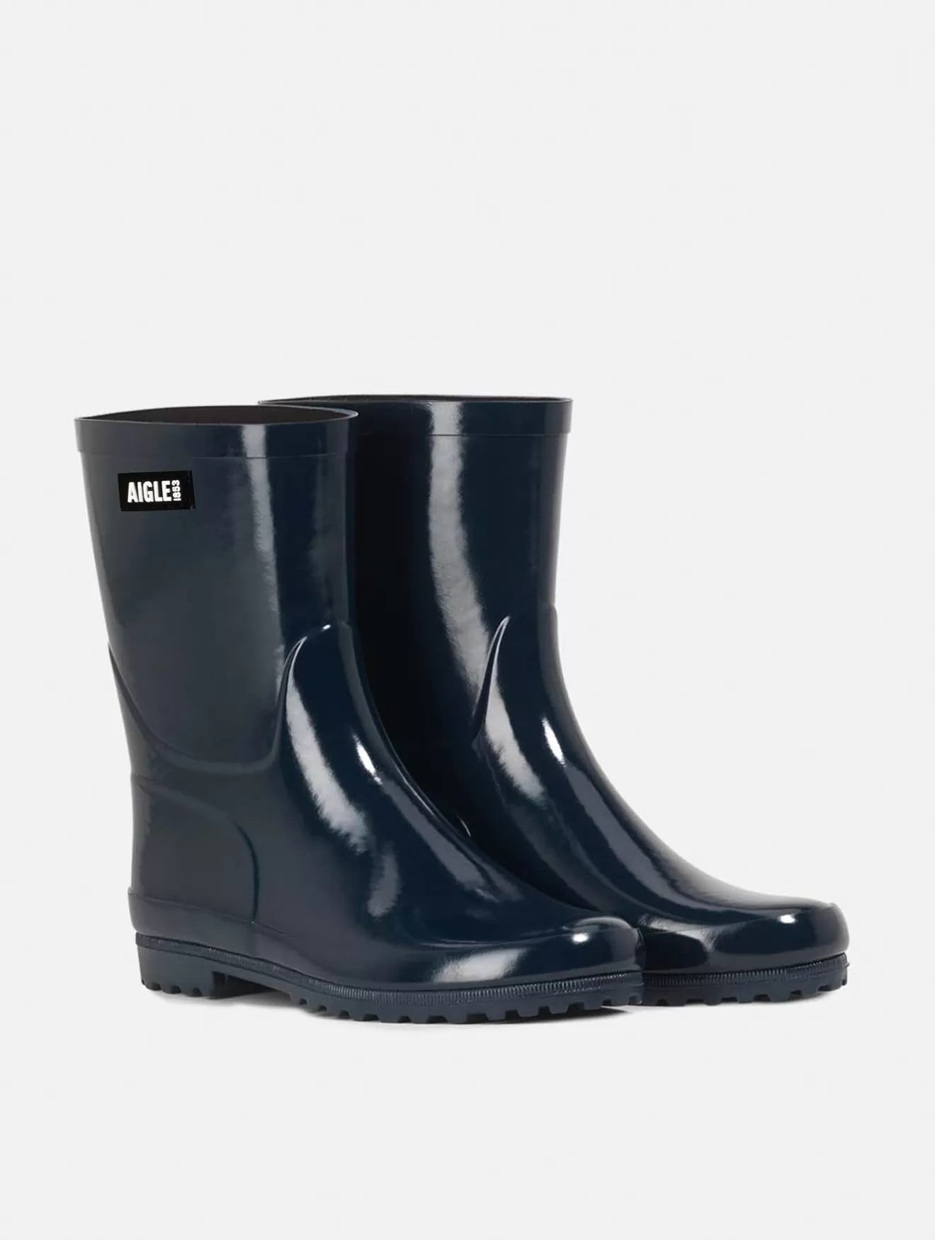 New Aigle Bottillon De Pluie Verni. Marine