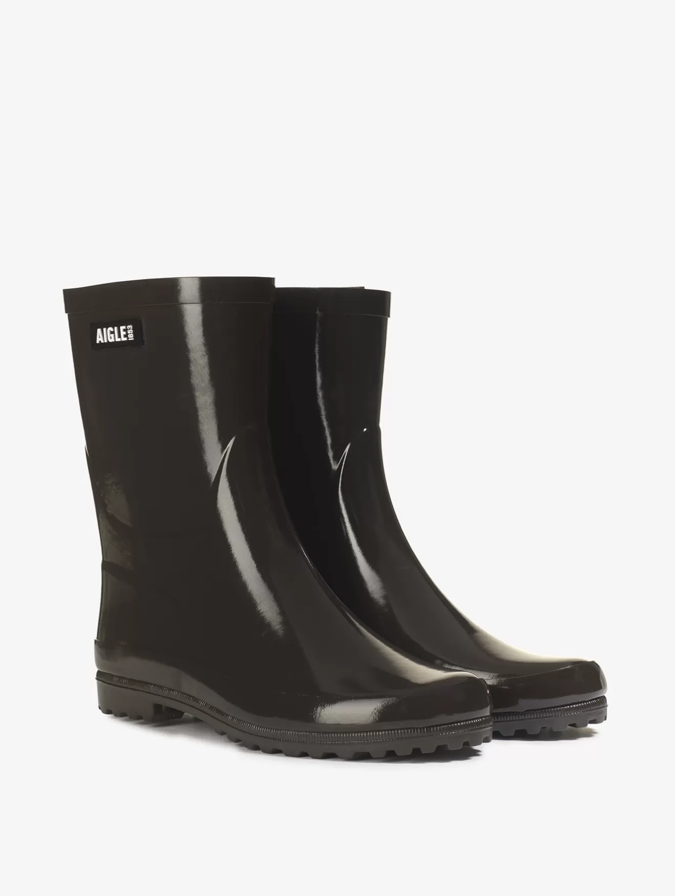 Online Aigle Bottillon De Pluie Verni. Cacao