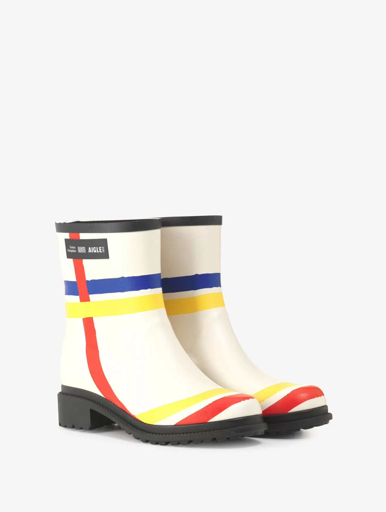 Fashion Aigle Bottillons De Pluie Made In France - X Centre Pompidou Mondrian