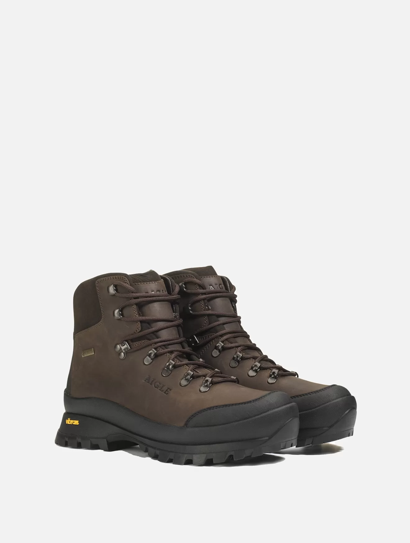 Discount Aigle Bottillons En Cuir Techniques Avec Membrane Gore-Tex® Et Semelle Vibram® Dark Brown
