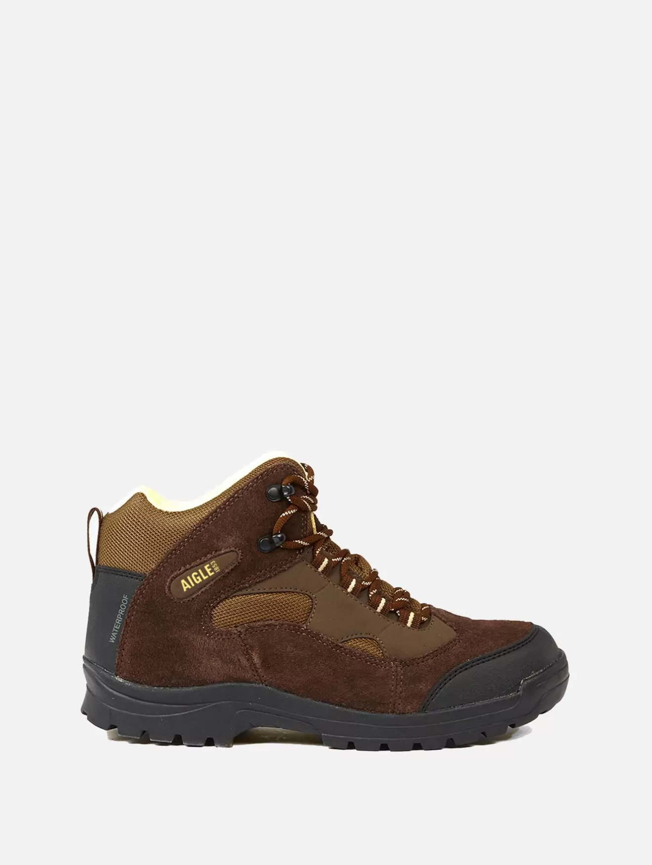 Online Aigle Chaussures Cuir Impermeables Homme Marron/Genet