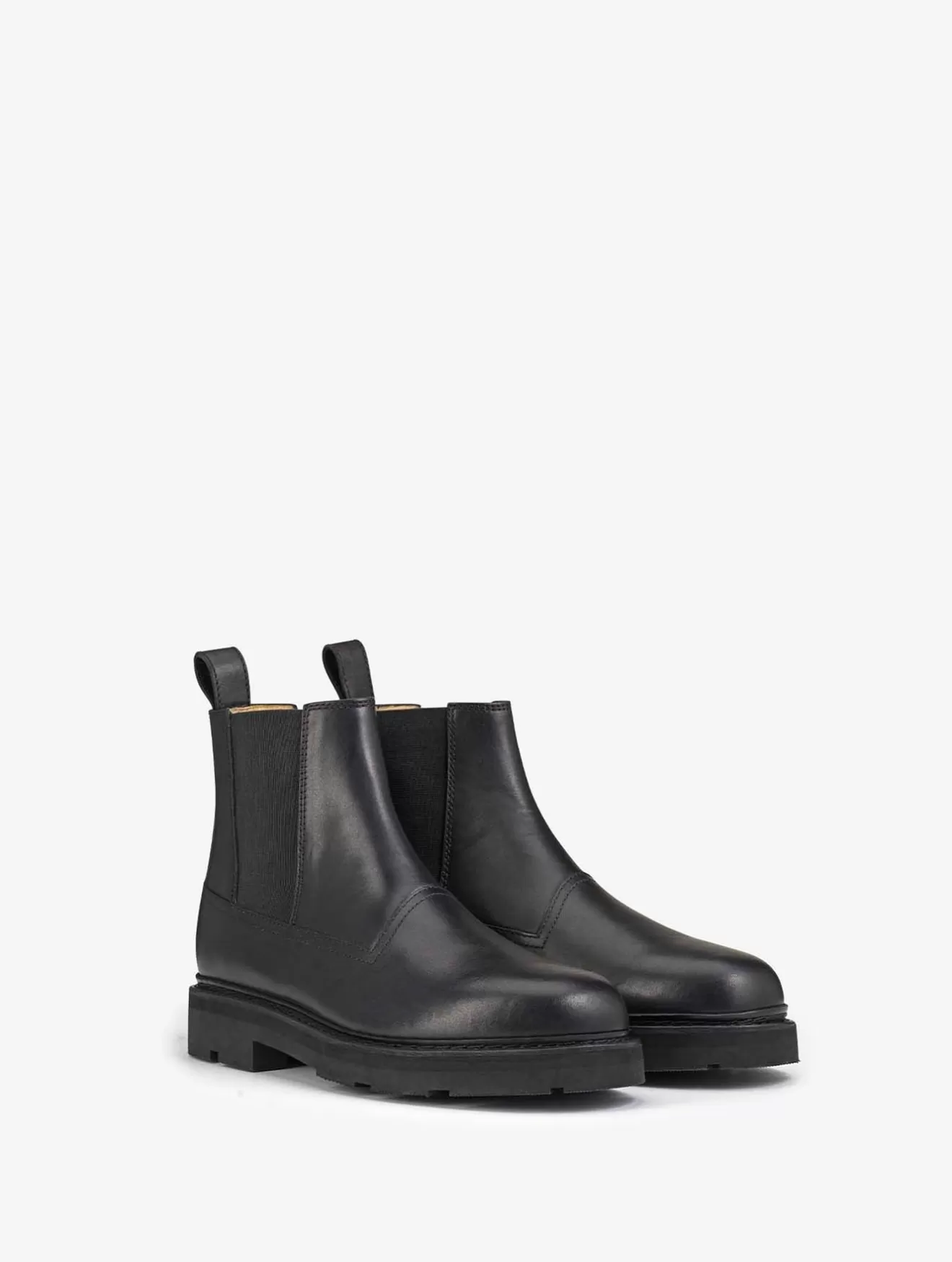 Cheap Aigle Chelsea Boot En Cuir Cousu Norgevien. Noir