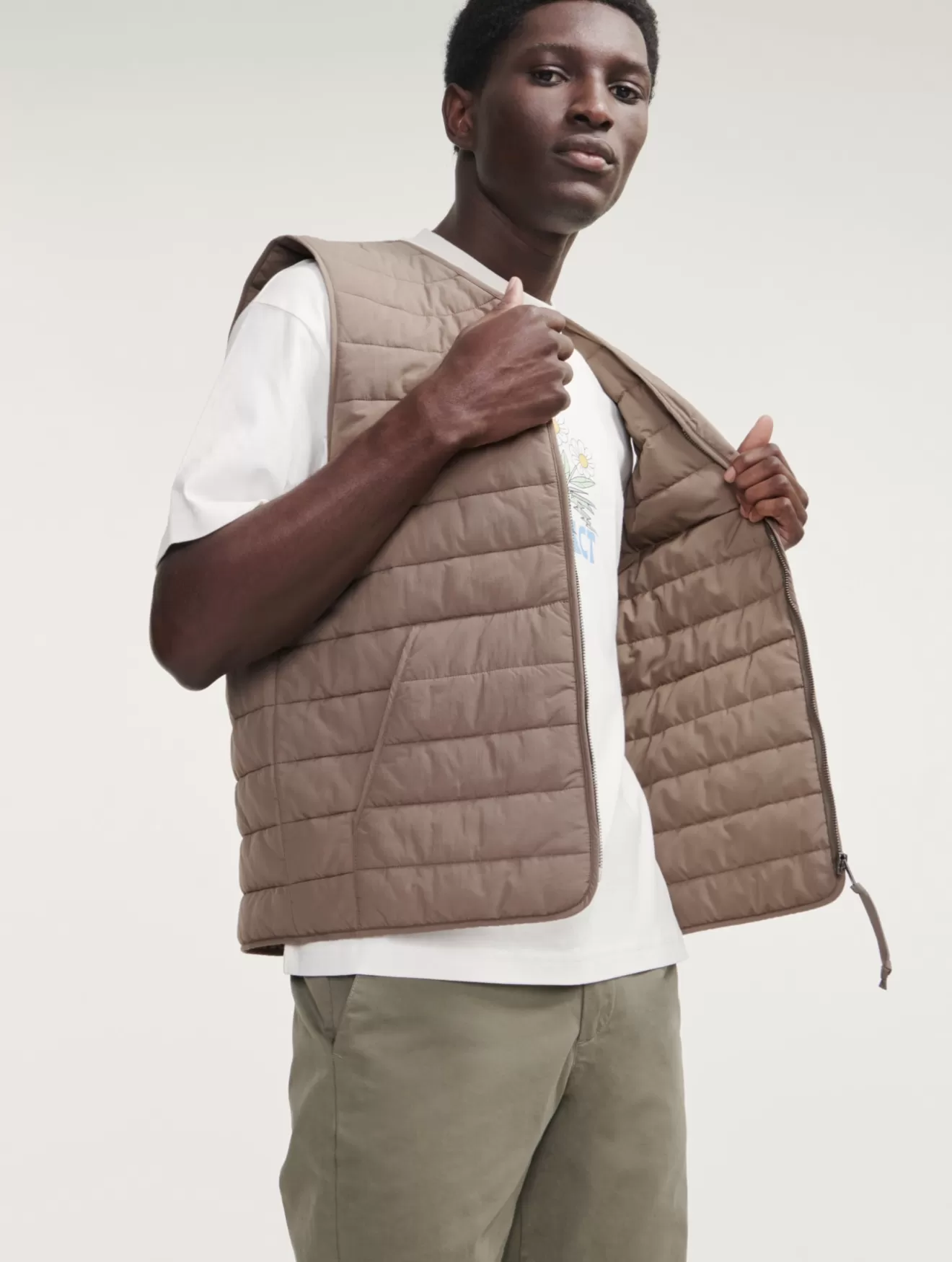 Hot Aigle Gilet Sans Manches Court Deperlant Ouate Dupont Sorona® Cappuccino