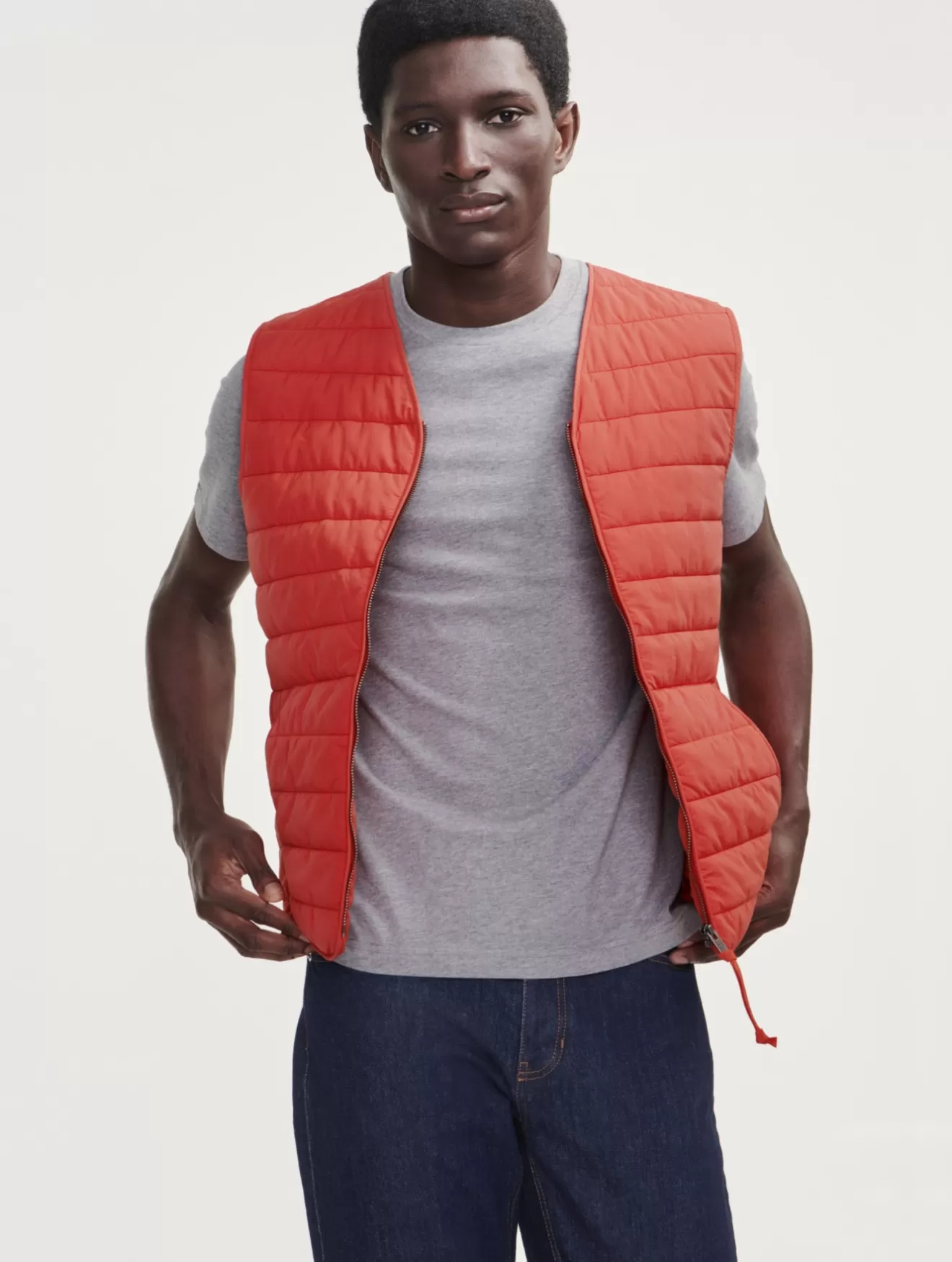 Store Aigle Gilet Sans Manches Court Deperlant Ouate Dupont Sorona® Harissa