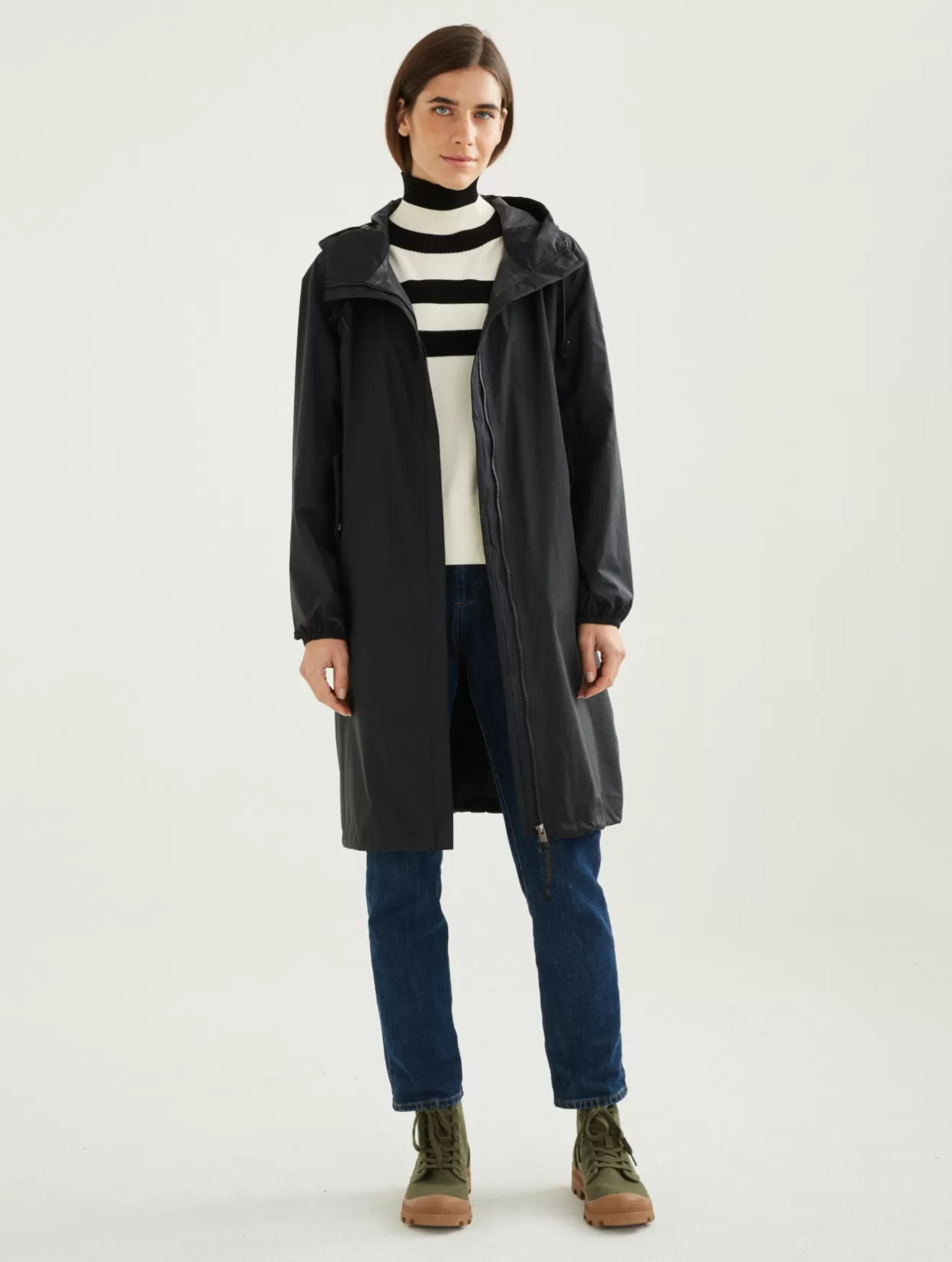 Outlet Aigle Impermeable Long Mtd® A Capuche Noir