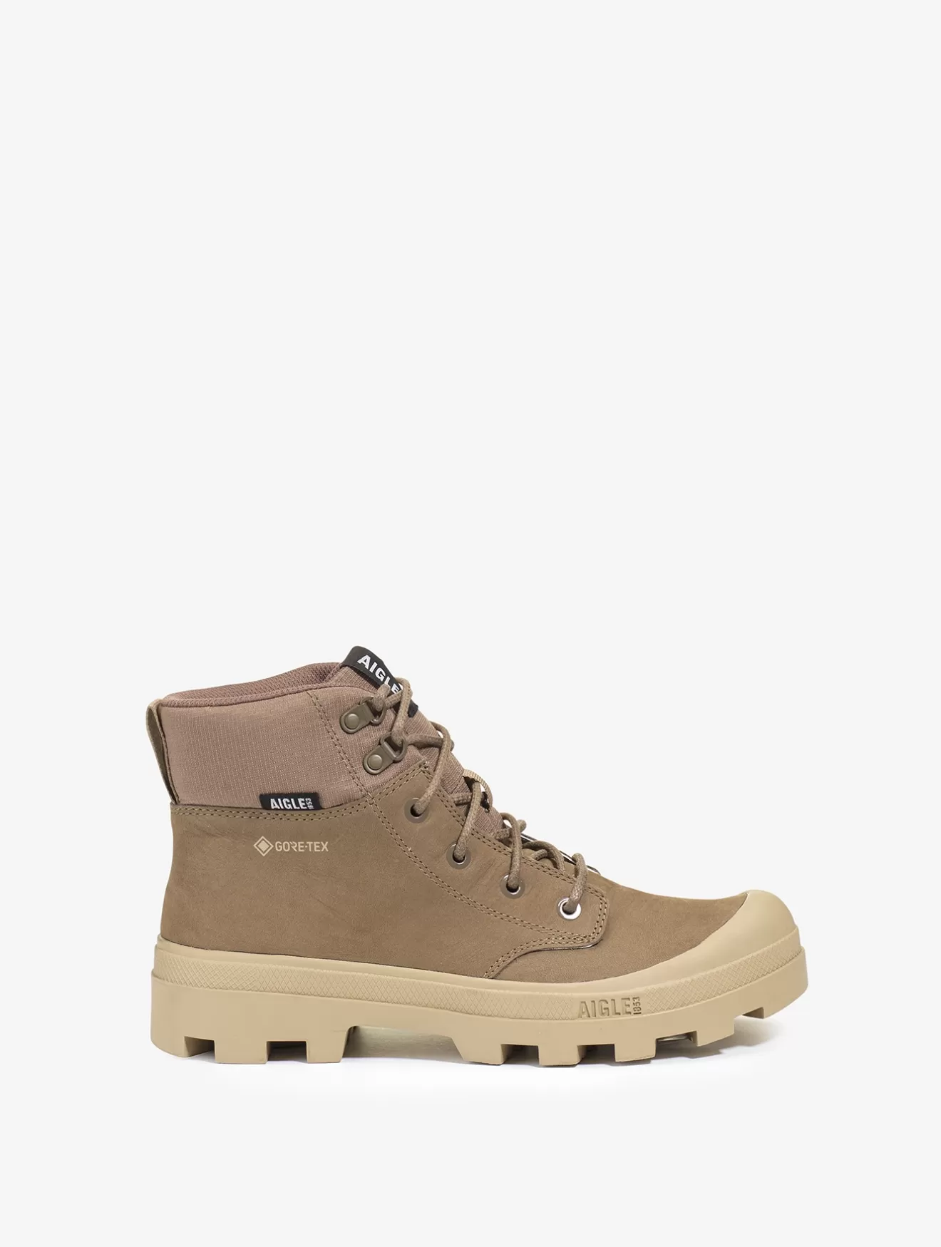 Hot Aigle L'Iconique Chaussure De Marche , En Cuir Gore Tex®. Chestnut