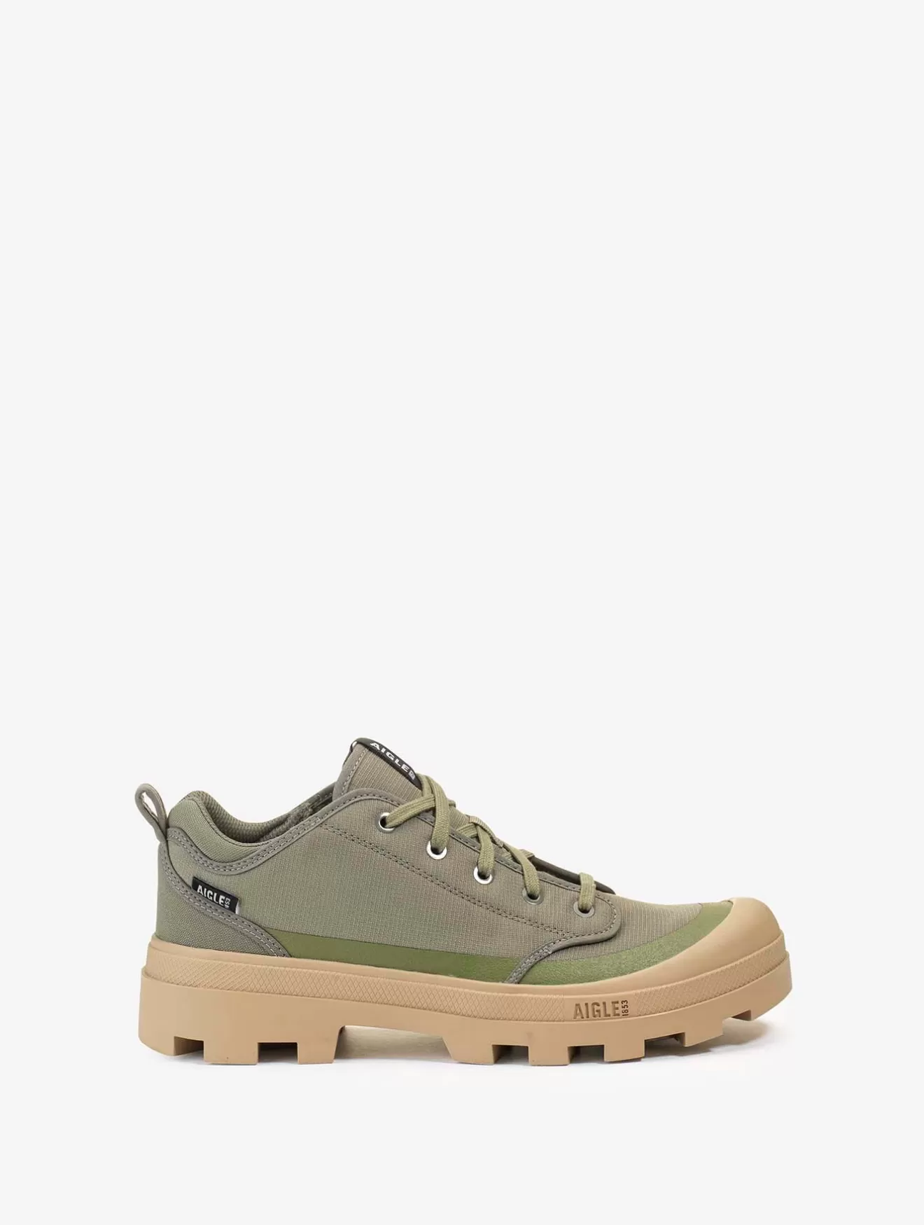 Cheap Aigle L'Iconique Chaussure De Marche En Polyester Recycle, Version Basse. Kaki