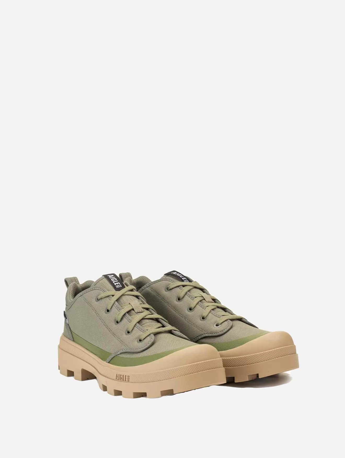 Cheap Aigle L'Iconique Chaussure De Marche En Polyester Recycle, Version Basse. Kaki