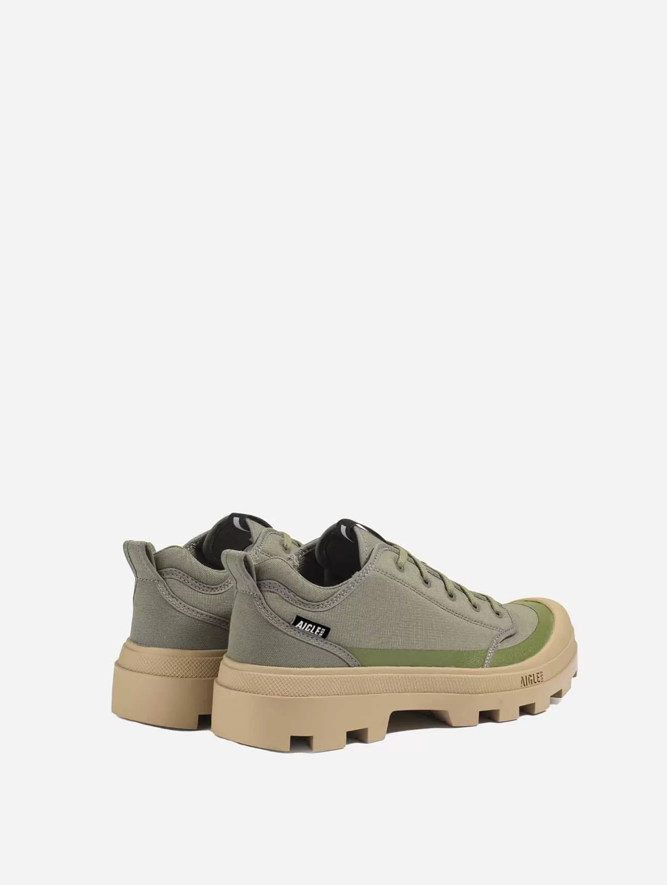 Cheap Aigle L'Iconique Chaussure De Marche En Polyester Recycle, Version Basse. Kaki