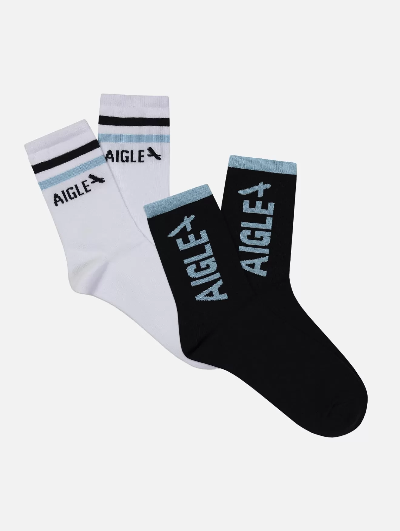 Sale Aigle Lot De Deux Paires De Chaussettes En Coton Marine