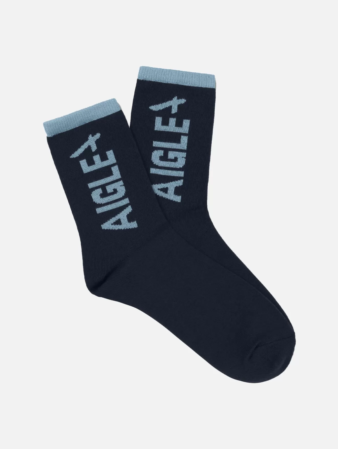 Sale Aigle Lot De Deux Paires De Chaussettes En Coton Marine