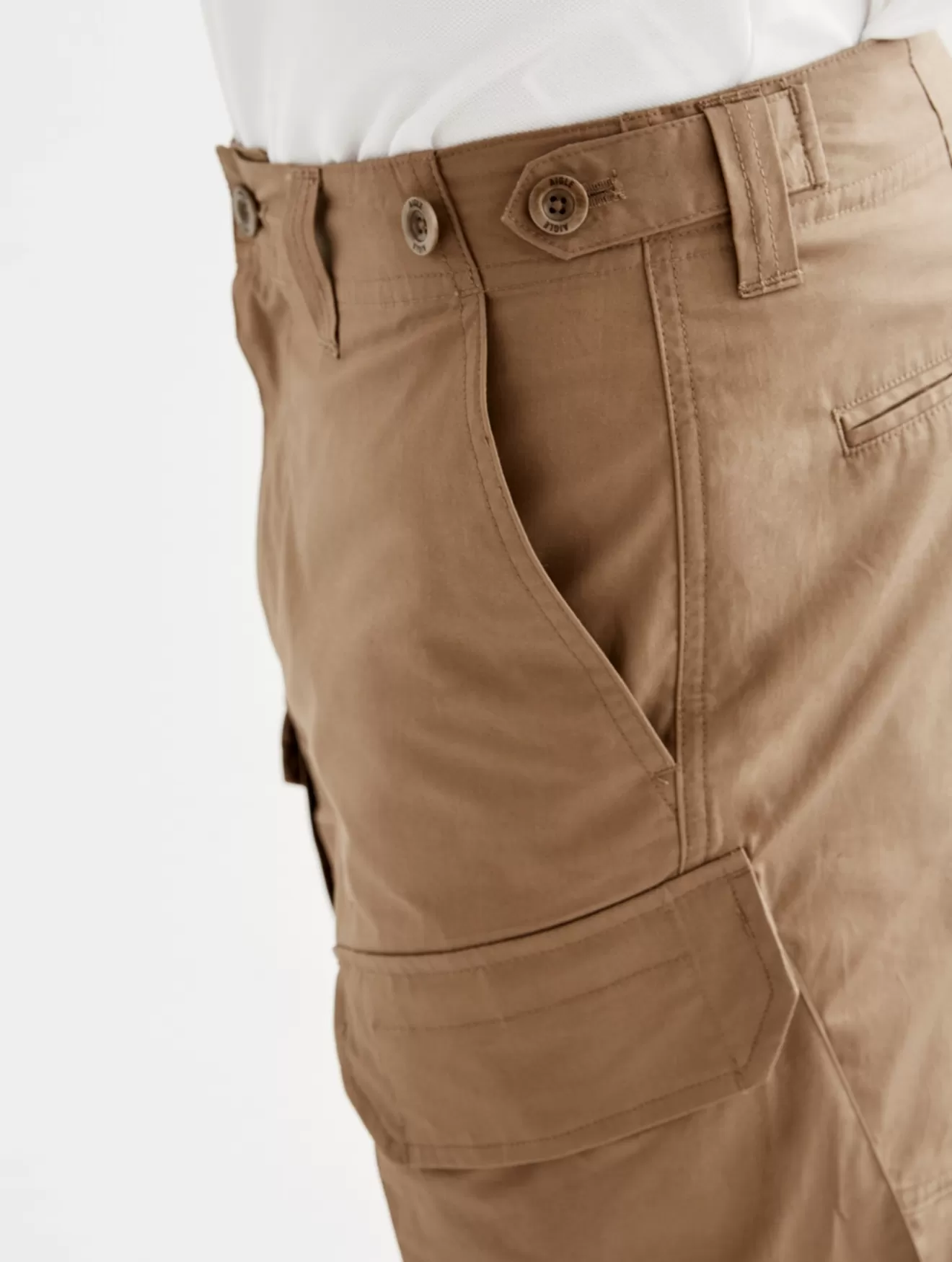 Store Aigle Pantalon Cargo Popeline Cappuccino