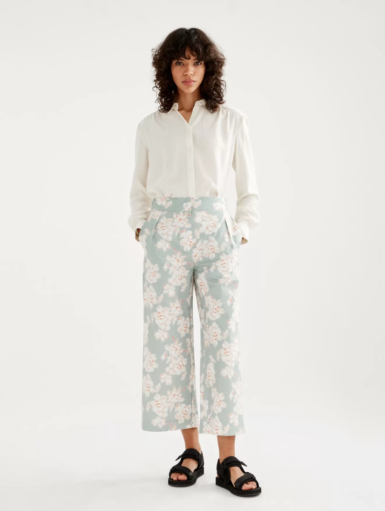 New Aigle Pantalon Large All Over 7/8Eme Reseda Pr