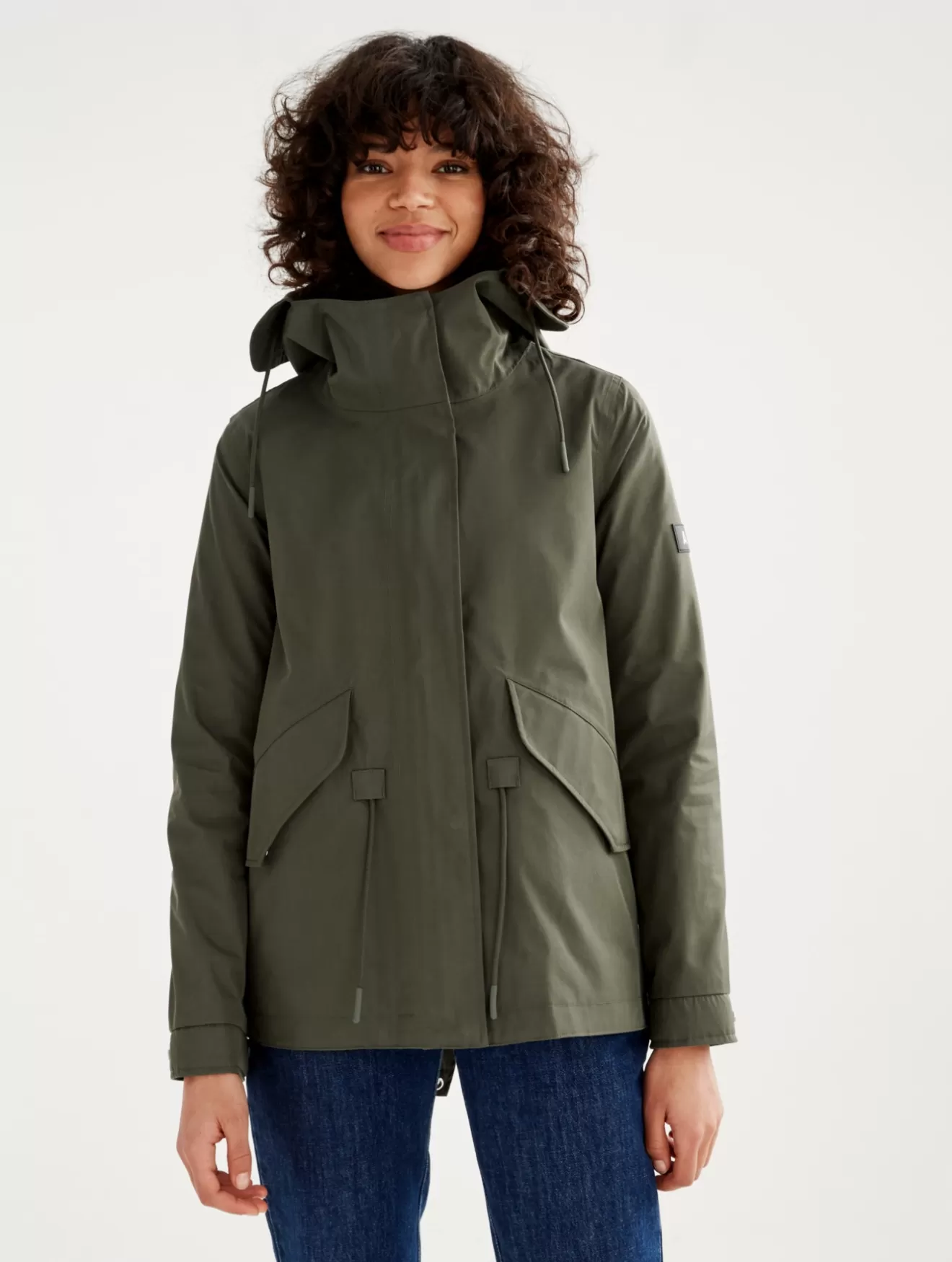 Hot Aigle Parka Fishtail Courte Mtd® A Capuche Avocat