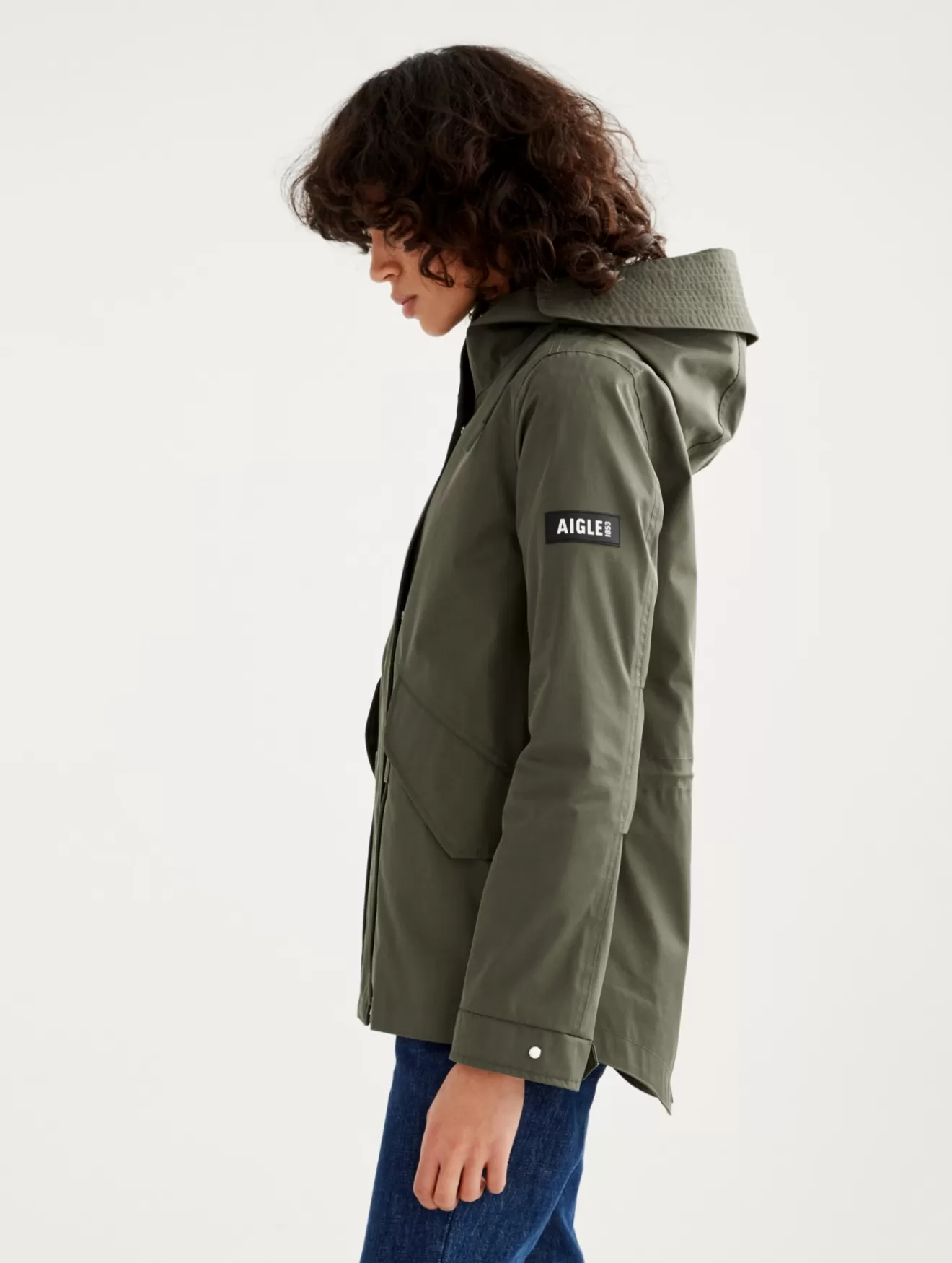 Hot Aigle Parka Fishtail Courte Mtd® A Capuche Avocat