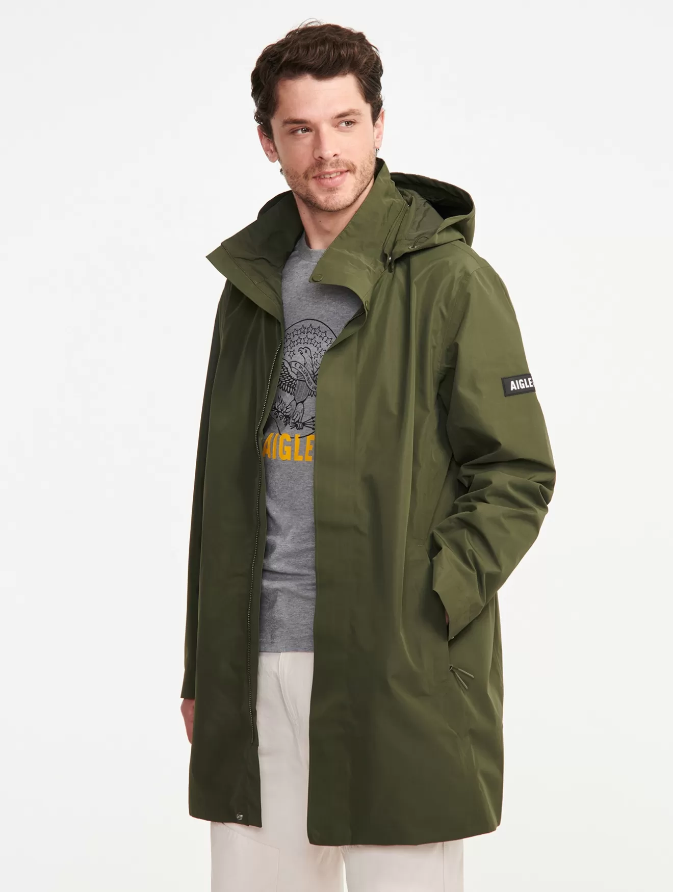 Clearance Aigle Parka Longue Gore-Tex® A Capuche Avocat