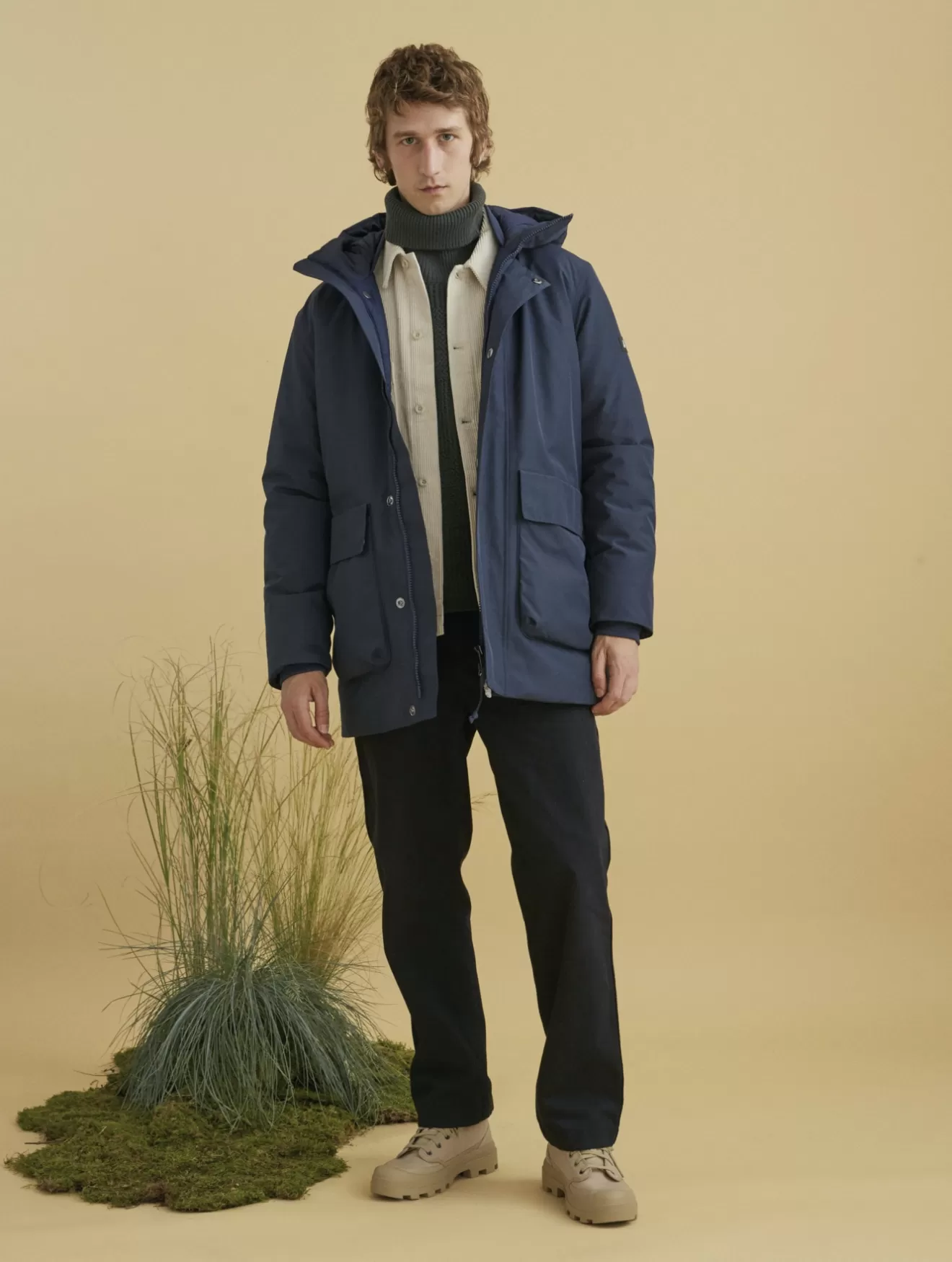 Flash Sale Aigle Parka Mi-Longue Gore-Tex® Ouate Dupont Sorona® A Capuche Bleu Empire