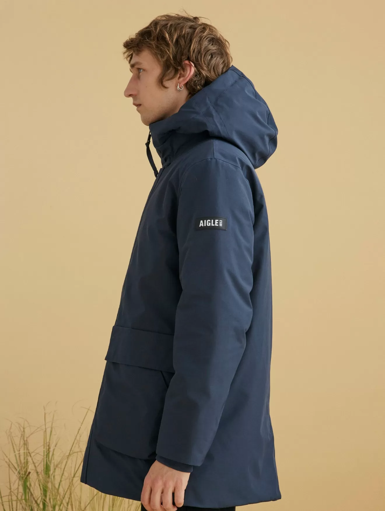 Flash Sale Aigle Parka Mi-Longue Gore-Tex® Ouate Dupont Sorona® A Capuche Bleu Empire