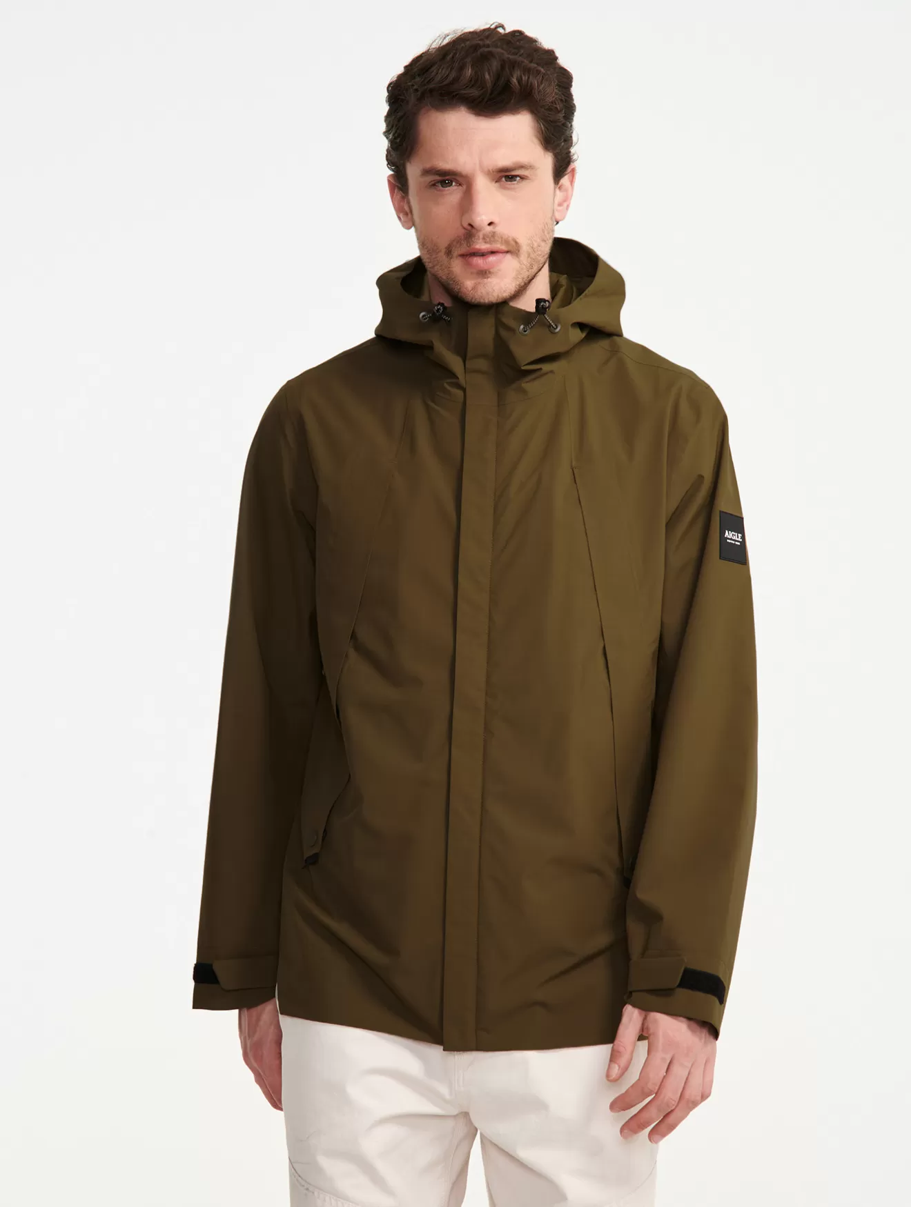 New Aigle Parka Mi-Longue Mtd® A Capuche Kaki Aigle