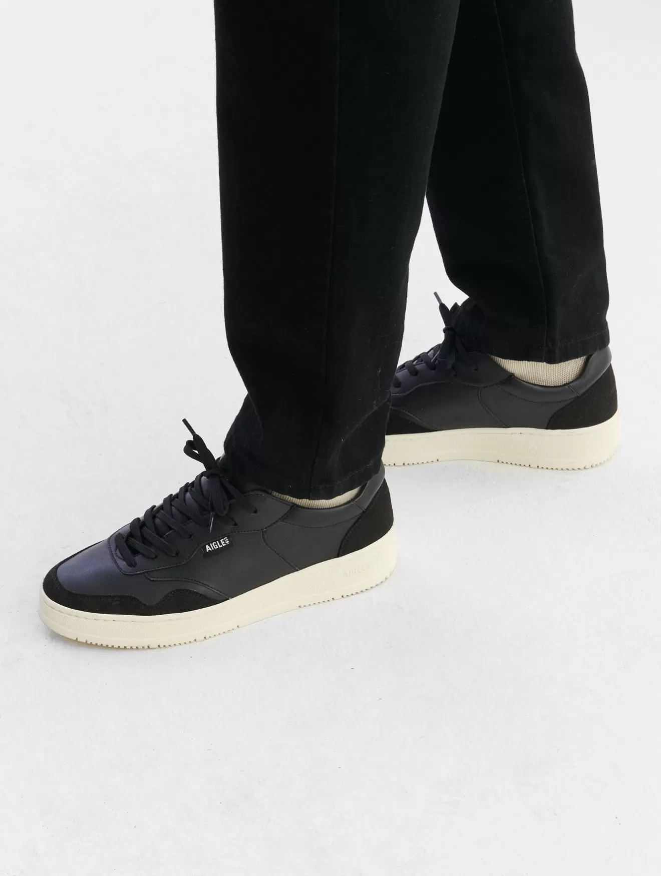 Hot Aigle Sneaker Eco-Responsable, En Faux Cuir Sur Le Dessus Et Fibre De Bamboo Pour La Doublure Noir