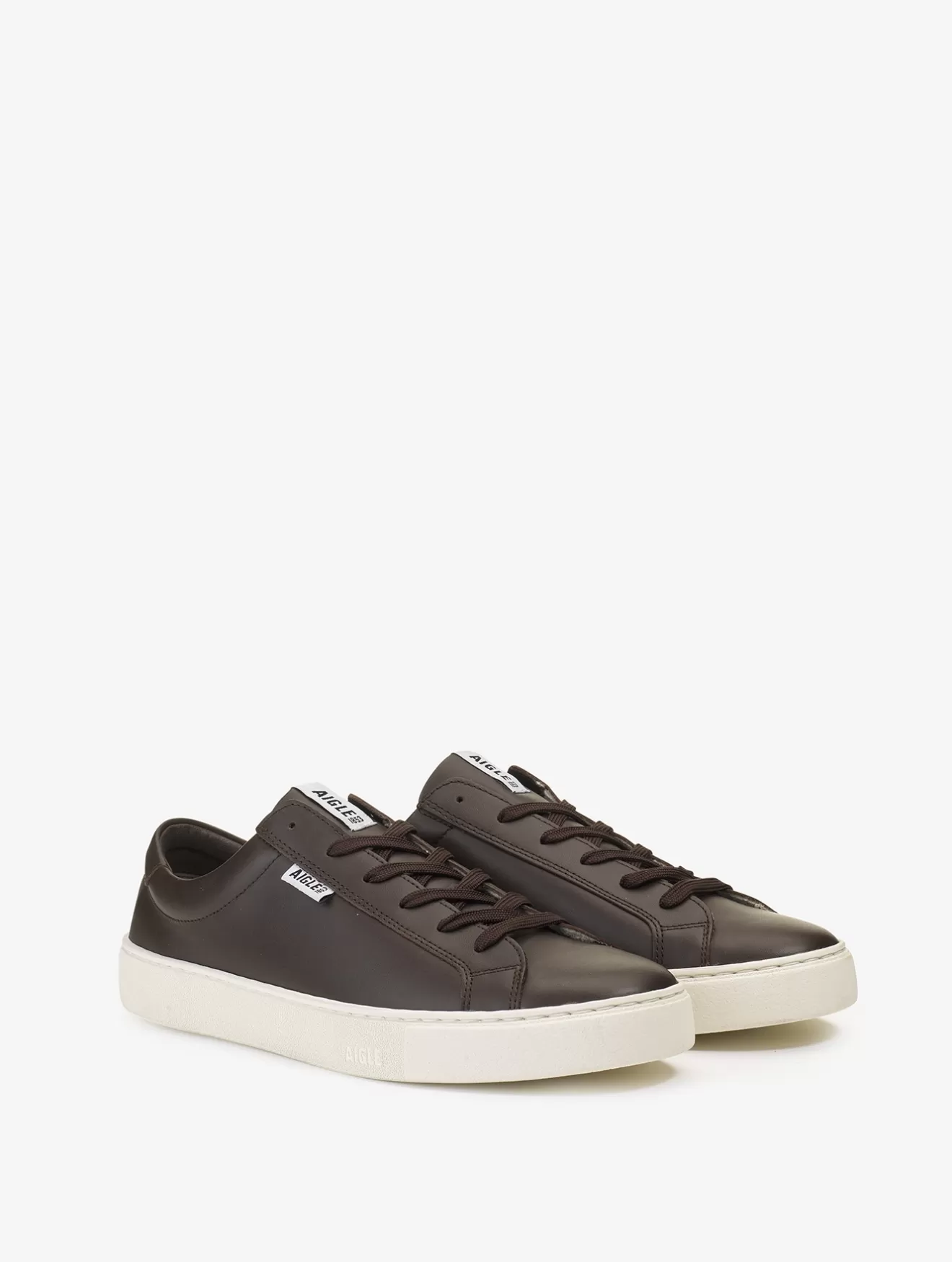 Discount Aigle Sneaker En Cuir Intemporelle Et Responsable. Cacao