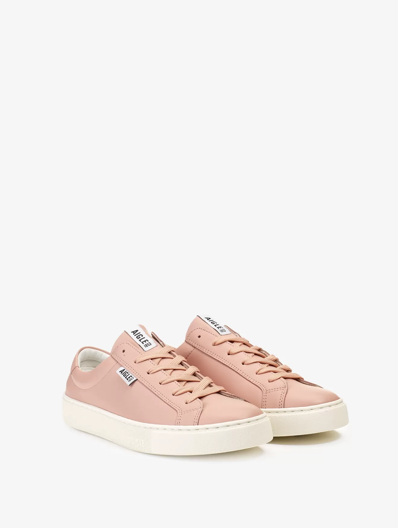 Sale Aigle Sneaker En Cuir Intemporelle Et Responsable. Misty Rose