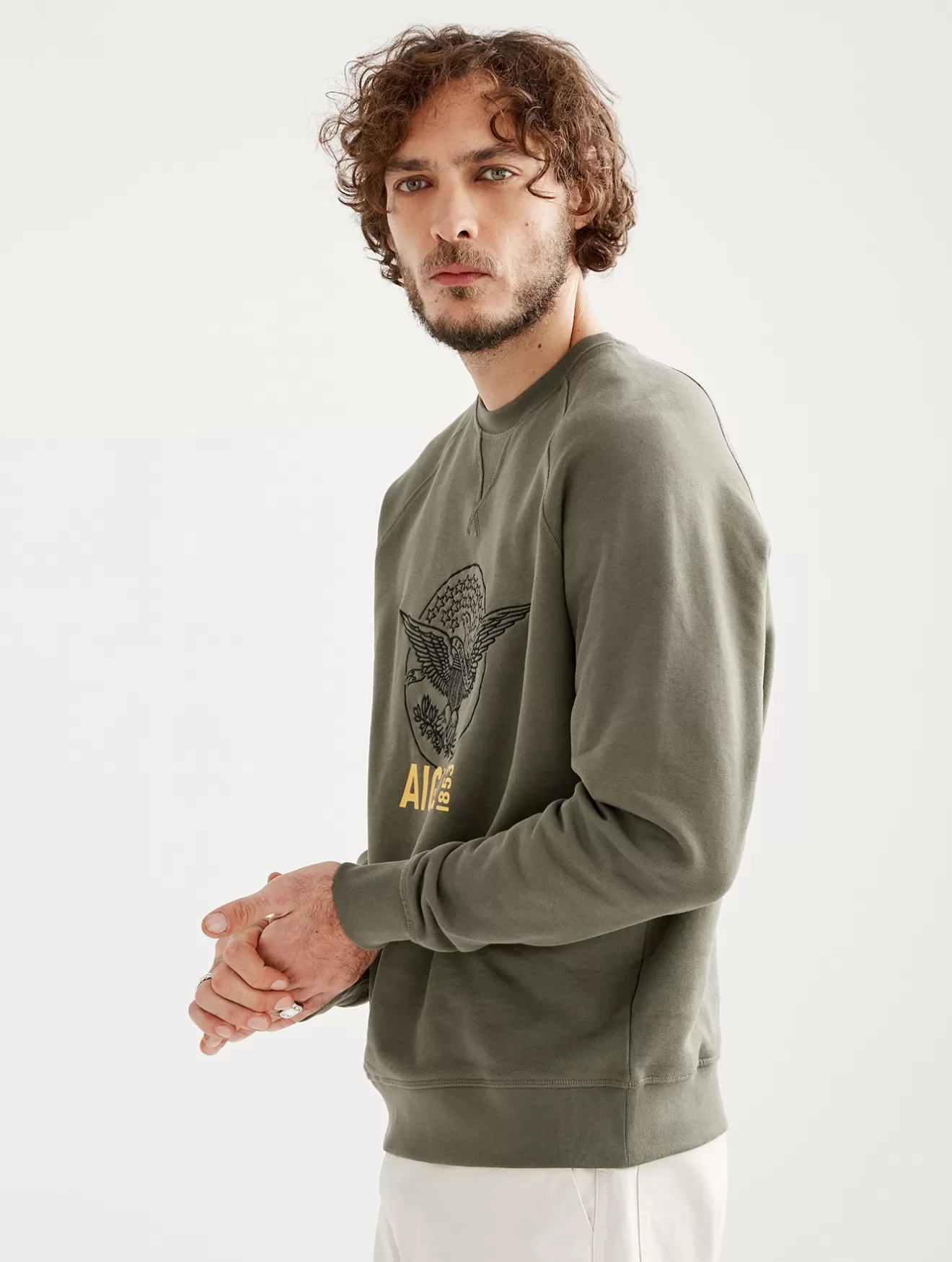 Shop Aigle Sweatshirt Col Rond Avec Broderie Taillis