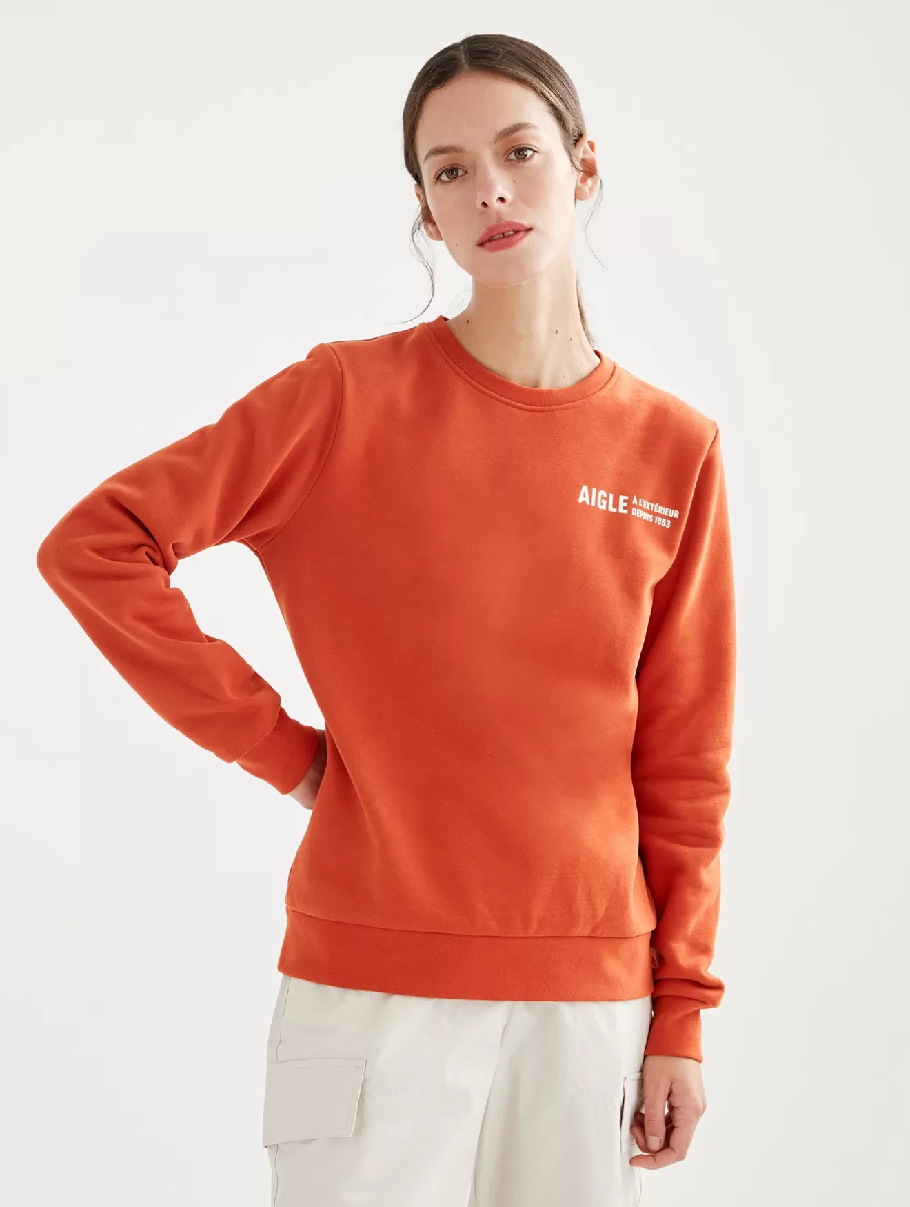 Online Aigle Sweatshirt Col Rond Print Poitrine Goji