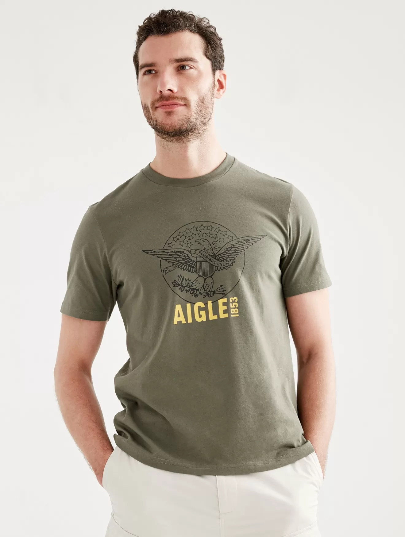 Best Aigle T Shirt Col Rond Imprime Taillis