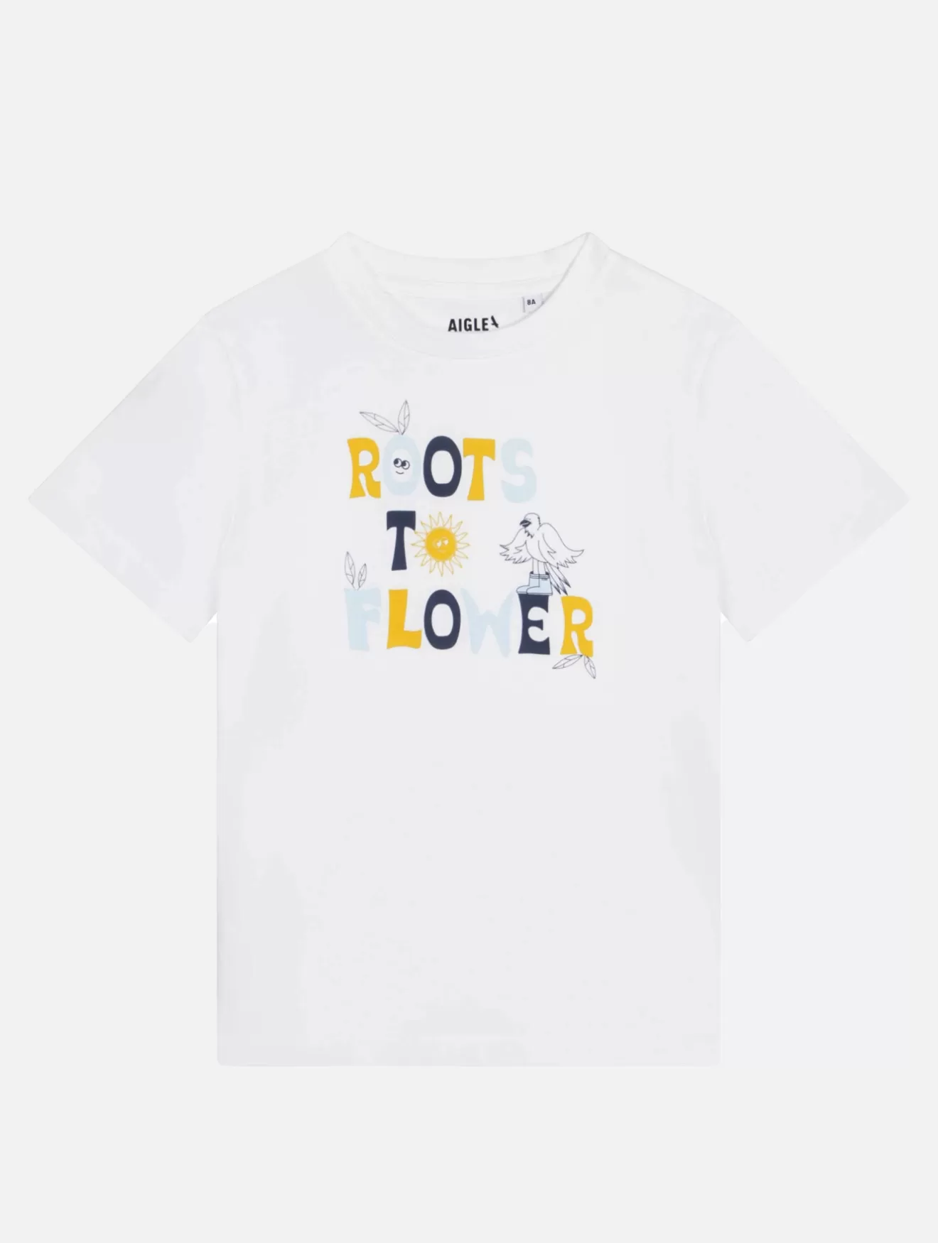 Best Aigle T Shirt En Coton Bio Imprime «Roots To Flower» Blanc