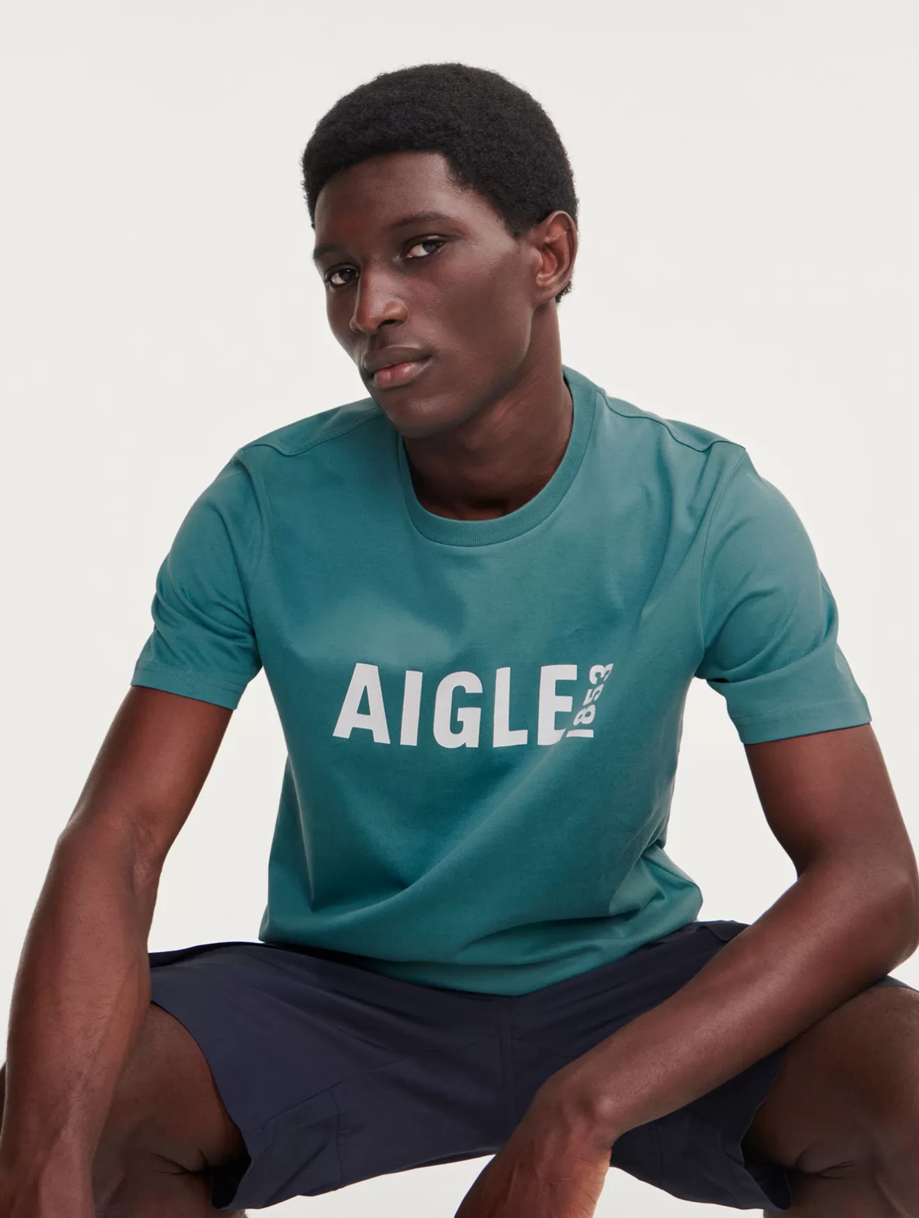 New Aigle T Shirt Pyratex® Col Rond Imprime Hydro