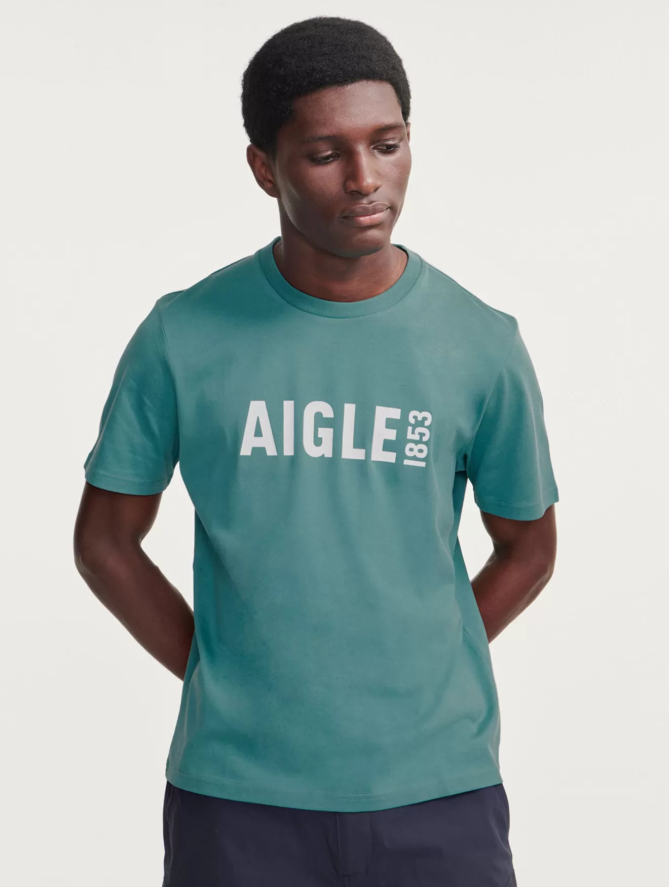 New Aigle T Shirt Pyratex® Col Rond Imprime Hydro