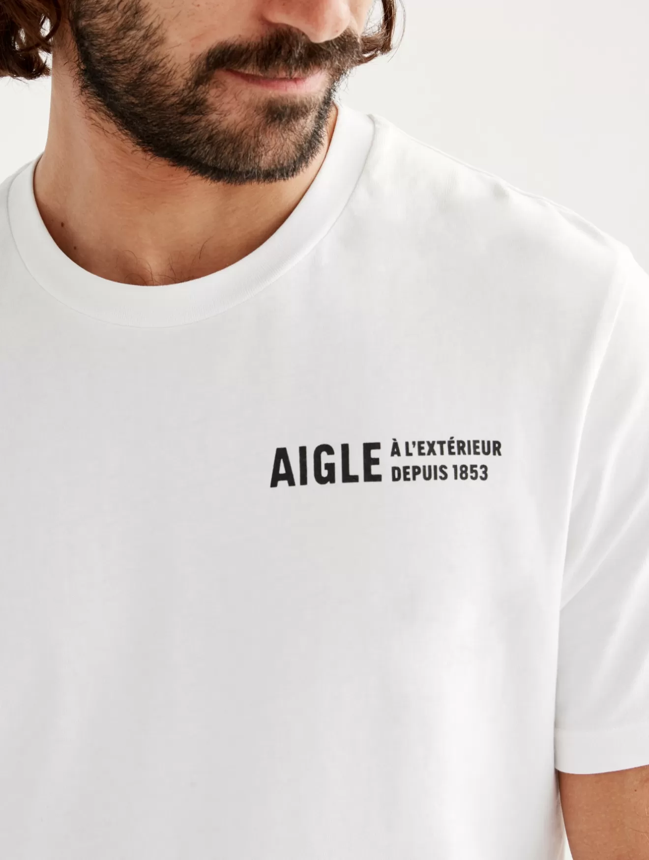 Shop Aigle Tee-Shirt Col Rond Imprime Blanc Aigle