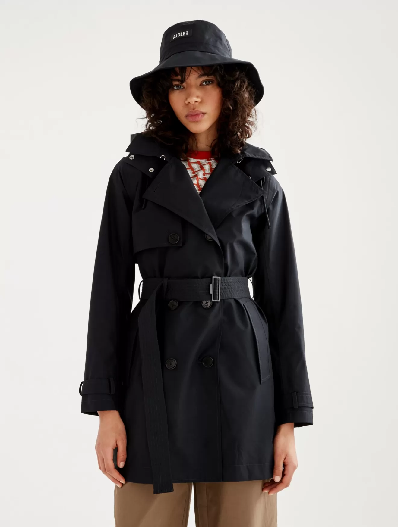 Store Aigle Trench Mi-Long Iconique En Gore-Tex® 2 Couches Noir