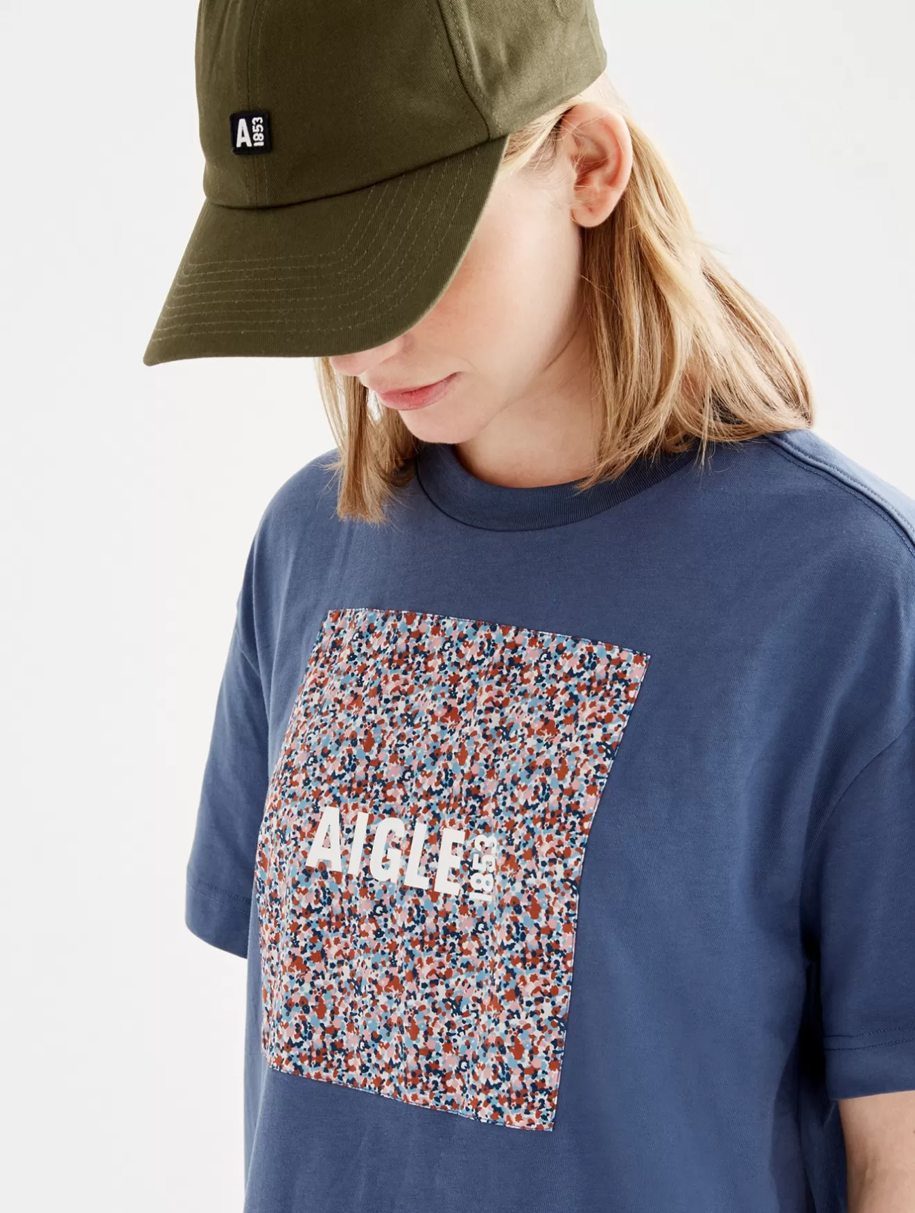 Discount Aigle T-Shirt Manches Courtes En Tissu Liberty Marais