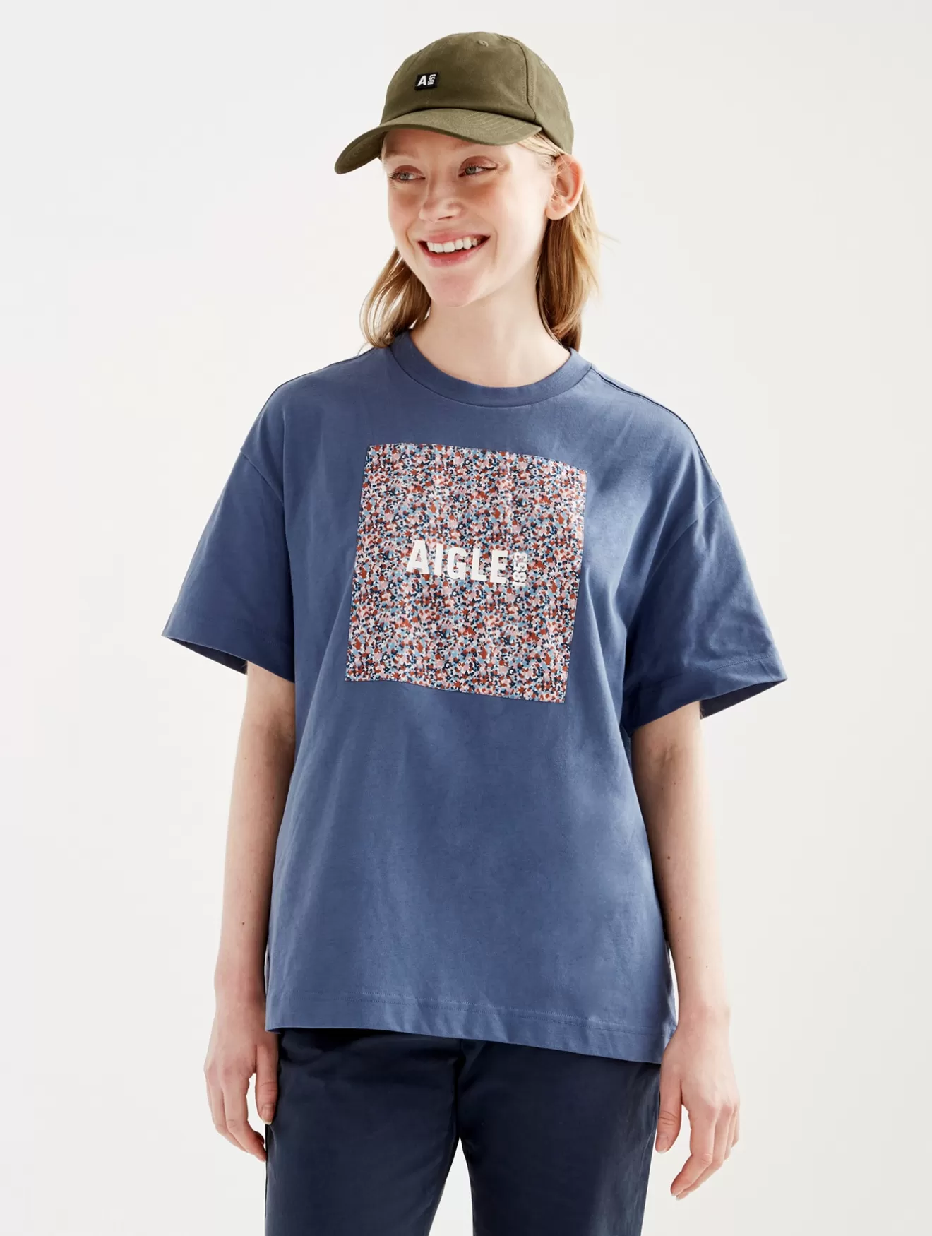 Discount Aigle T-Shirt Manches Courtes En Tissu Liberty Marais