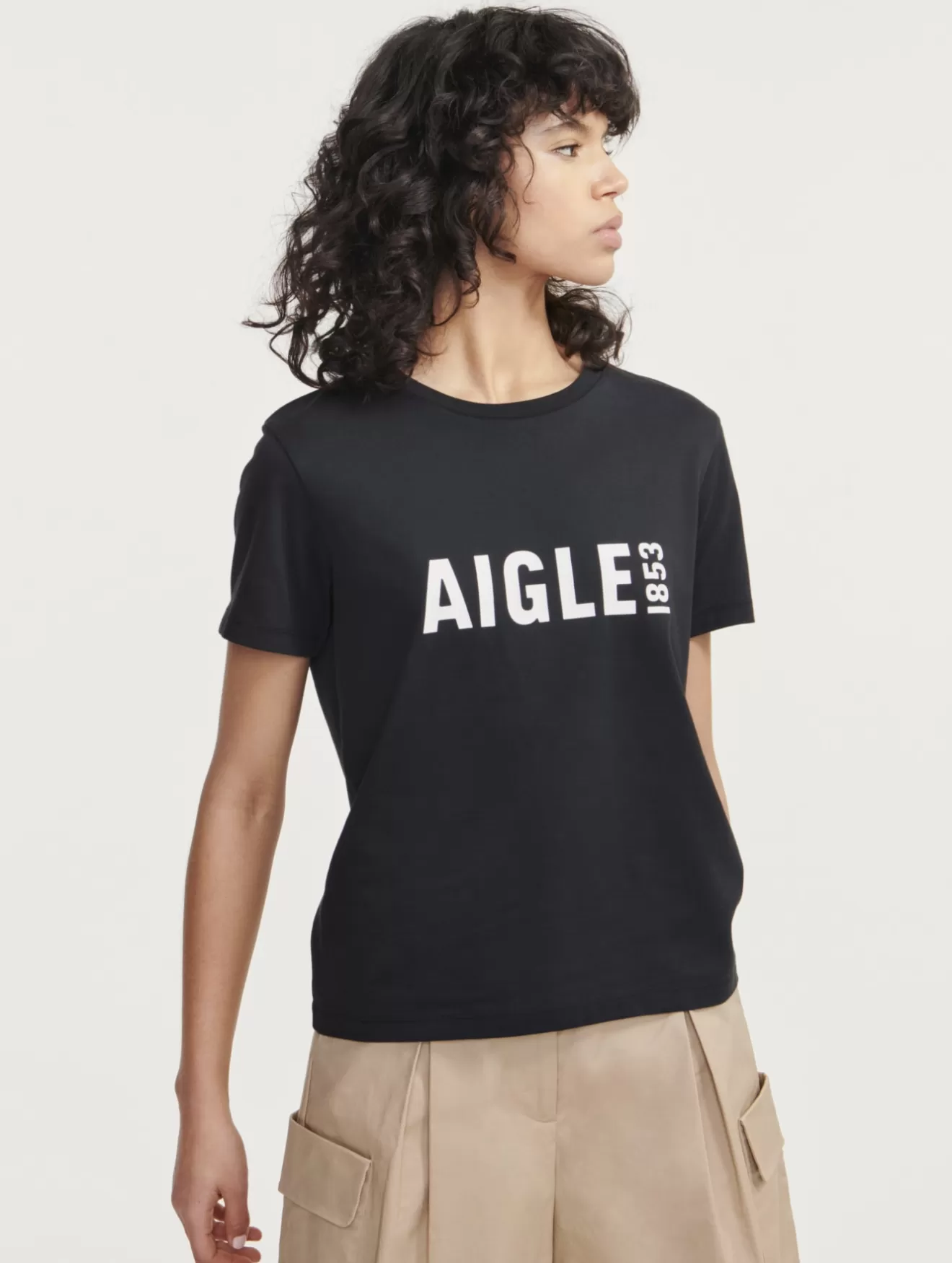 Clearance Aigle T-Shirt Pyratex® Manches Courtes Imprime Noir