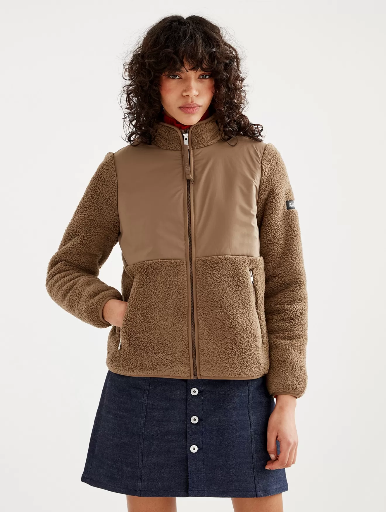 Discount Aigle Veste Polaire Zippee En Sherpa Chestnut I